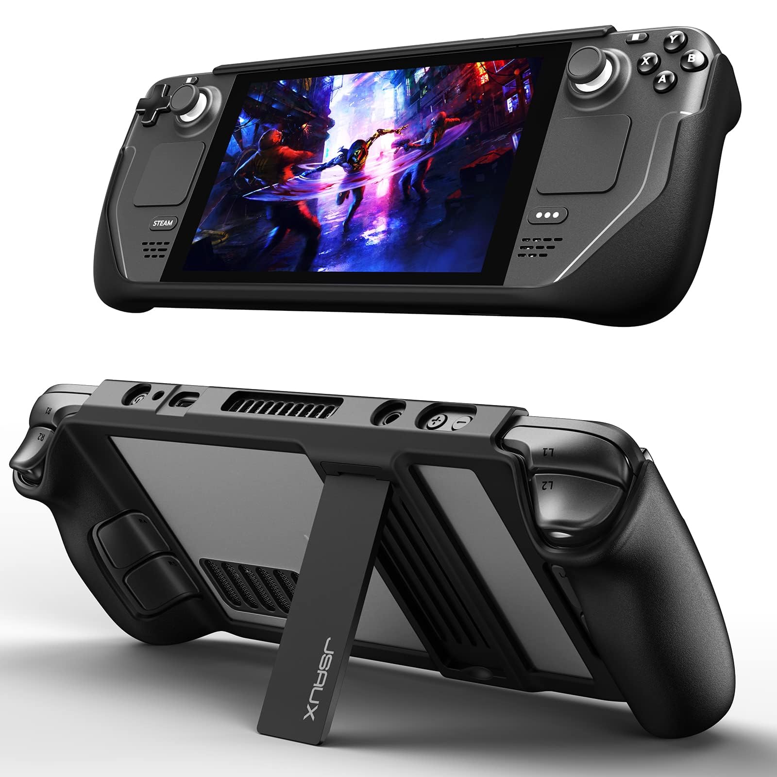 ZORBES for Valve Steam Deck Case with Kickstand TPU Protective for Steam Deck Cover Steam Deck Protector with Stand Base Compatible with Shock-Absorption, Non-Slip and Anti-Scratch Design (1pcs) ZORBES for Valve Steam Deck Case with Kickstand TPU Protective for Steam Deck Cover Steam Deck Protector with Stand Base Compatible with Shock-Absorption, Non-Slip and Anti-Scratch Design (1pcs)